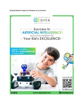 Exciting Robotics Projects for Students to Try at School - Robotics school proje