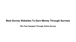 Best Survey Websites To Earn Money Through Surveys