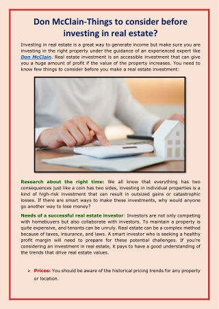 Don McClain-Things to consider before investing in real estate-converted