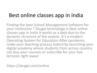 Best online classes app in India