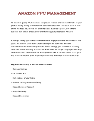 Amazon PPC Management
