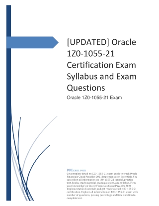 [UPDATED] Oracle 1Z0-1055-21 Certification Exam Syllabus and Exam Questions