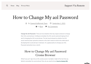 How to Change My Aol password | Change My Aol Password