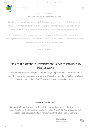 Hire Best Offshore Development Center in India | PixelCrayons