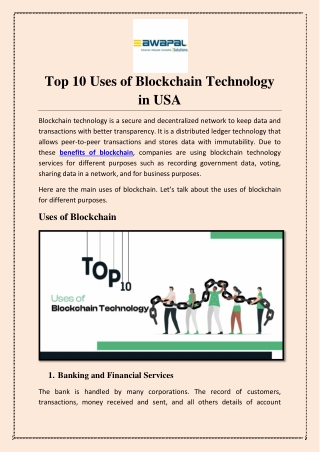 Top 10 Uses of Blockchain Technology in USA
