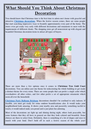 What Should You Think About Christmas Decoration