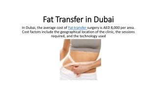 Fat Transfer in Dubai