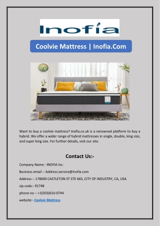 Coolvie Mattress | Inofia.Com