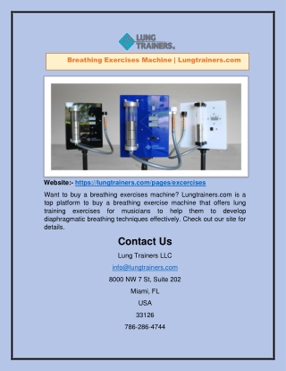 Breathing Exercises Machine | Lungtrainers.com