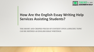 How Are the English Essay Writing Help Services Assisting Students