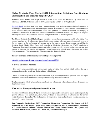 Global Synthetic Food  Market