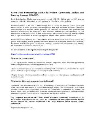 Global Food Biotechnology Market