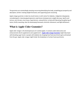 What is Apple Cider Vinegar Gummies Good For