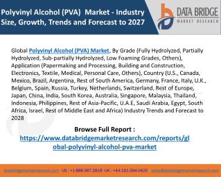 Polyvinyl Alcohol (PVA) Market – Industry Trends and Forecast to 2028
