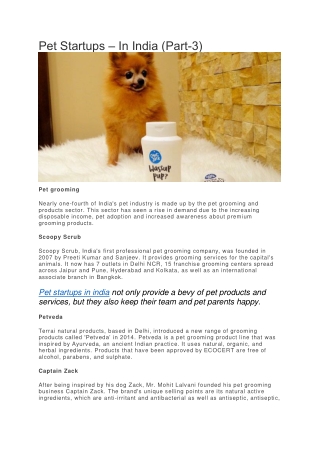 Pet Startups