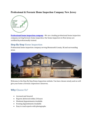 Professional home inspection company