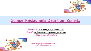 Scrape Restaurants Data from Zomato