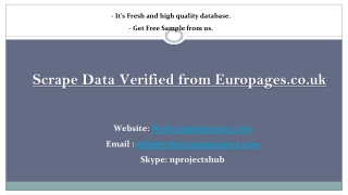 Scrape Data Verified from Europages.co.uk