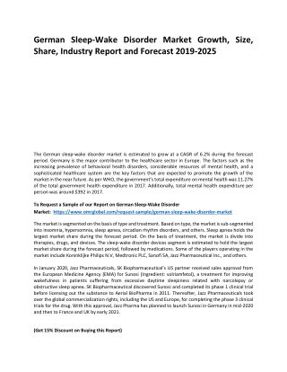 German Sleep-Wake Disorder Market Trends, Size, Competitive Analysis and Forecas