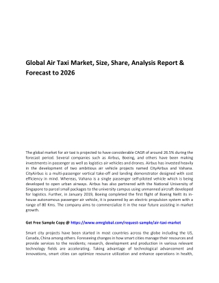 Global Air Taxi Market pdf