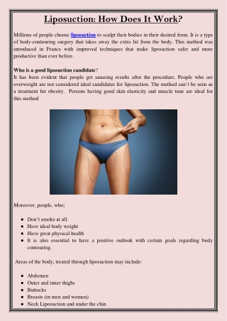 Liposuction How Does It Work
