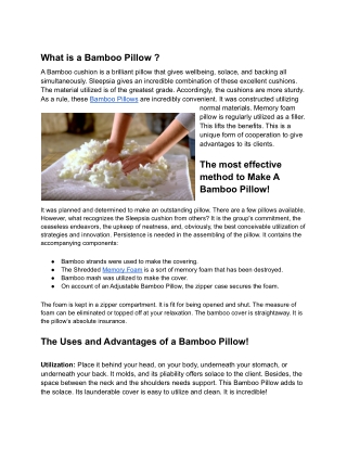 What is a Bamboo Pillow?