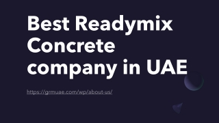 Best Readymix Concrete Company in UAE