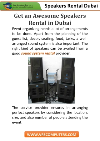 Get an Awesome Speakers Rental in Dubai