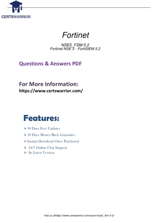 NSE5_FSM-5.2 Look at our Exam Preparation Products