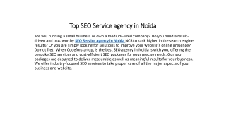 Top SEO Service agency in Noida