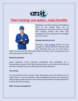 Fleet tracking: one system, many benefits