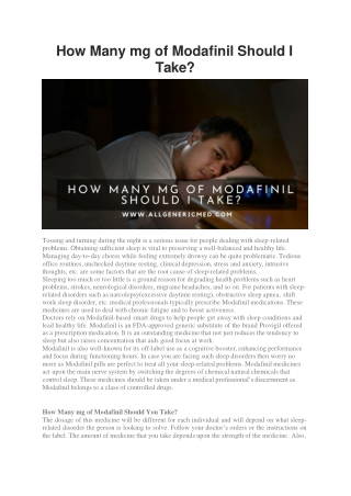 How Many mg of Modafinil Should I Take-converted (ppt)