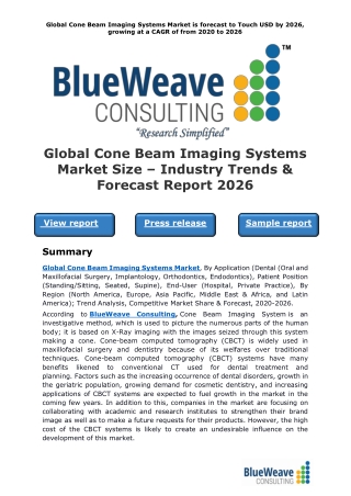 Global Cone Beam Imaging Systems Market