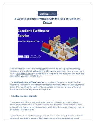 8 Ways to Sell more Products with the Help of Fulfilment centres