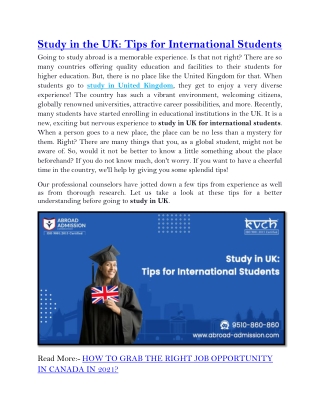 Study in the UK: Tips for International Students