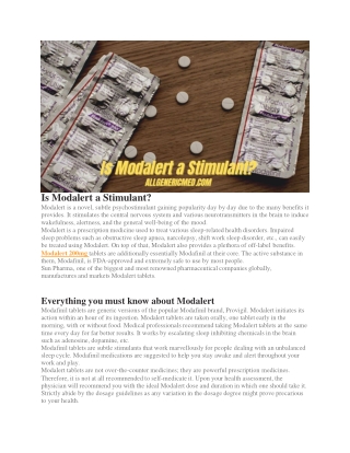 Is Modalert a Stimulant-converted
