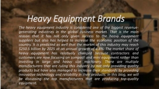 Heavy equipment brands