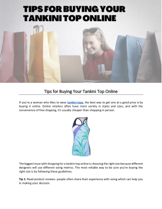 Tips for Buying Your Tankini Top Online