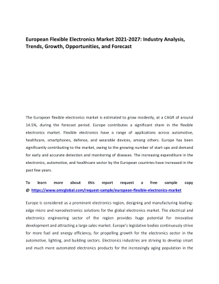 European Flexible Electronics Market 2021