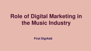 Role of Digital Marketing in the Music Industry