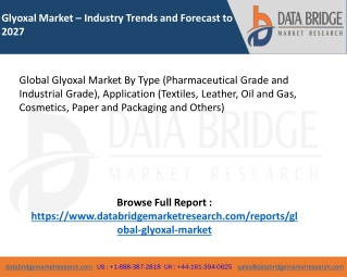 Global Glyoxal Market – Industry Trends and Forecast to 2027