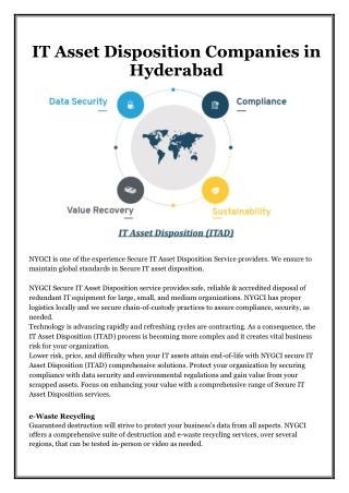 IT Asset Disposition Comapnies in Hyderabad