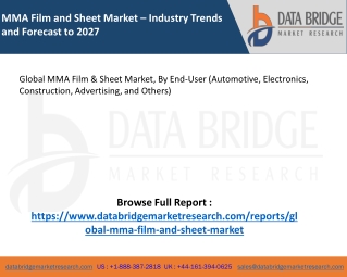 Global MMA Film and Sheet Market – Industry Trends and Forecast to 2027