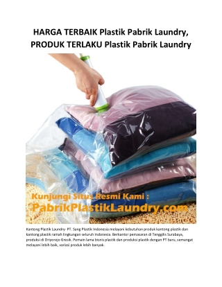 HARGA TERBAIK Plastik Pabrik Laundry, PRODUK TERLAKU Plastik Pabrik Laundry