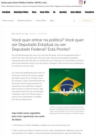 Você quer entrar na política_ Você quer ser Deputado Estadual ou ser Deputado Federal_ Está Pronto_