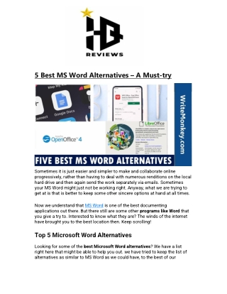 5 Best MS Word Alternatives – A Must-try