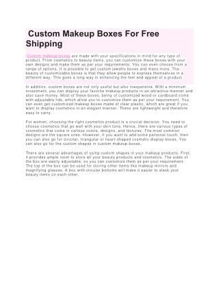 What To Look For In Custom Makeup Boxes For Free Shipping