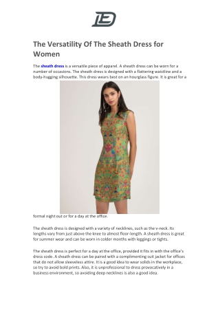 The Versatility Of The Sheath Dress for Women
