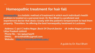 Homeopathic treatment for hair fall